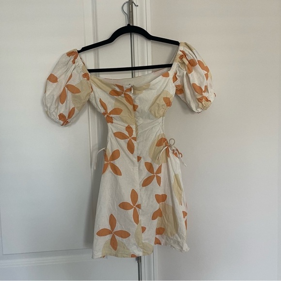 Sabo Skirt Zola Floral Linen Cotton Side Cutout Mini Dress - Picture 6 of 11